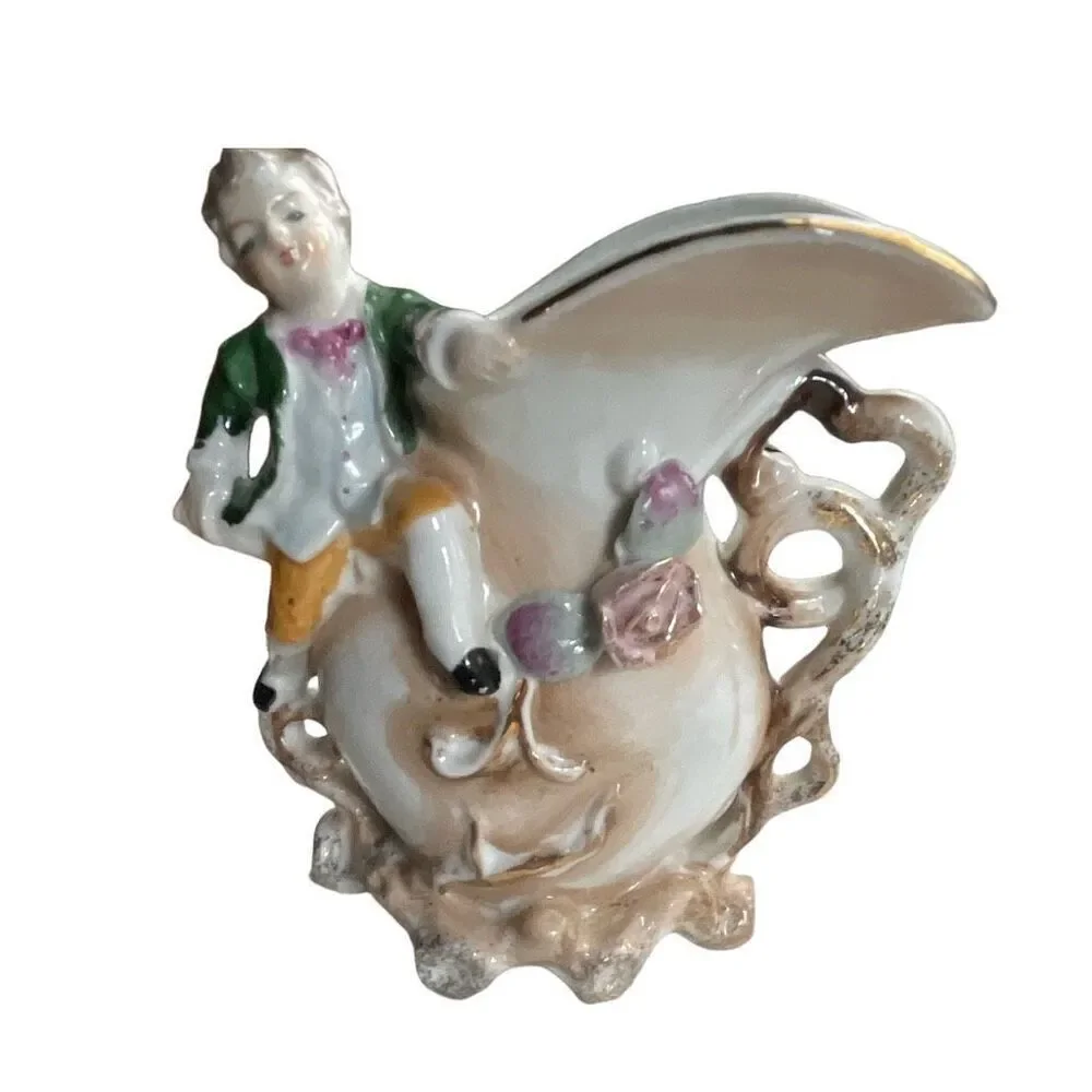 Vintage Bachelor Boy ornate flower vase. - Picture 1 of 6